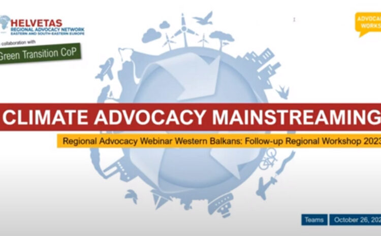  Climate Change Advocacy – Mainstreaming Webinar